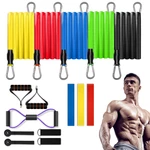 15-in-1 Resistance Bands Set 150lbs Exercise Bands with Handles Door Anchor Ankle Straps 8 Shaped Training Band