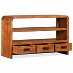 TV Cabinet Solid Wood with Sheesham Finish 35.4"x11.8"x21.6"