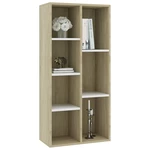 Book Cabinet White and Sonoma Oak 19.7"x9.8"x41.7" Chipboard