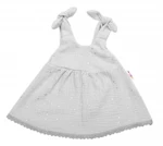 Baby Nellys Letní lehoučké mušelínové šaty Summer Stars - šedé, vel. 56-62 (0-3m)
