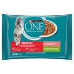 PURINA ONE Multipack Sterilcat mini filetky s morkou a zelenými fazuľkami / s lososom a mrkvou v šťave 12(4x85g)