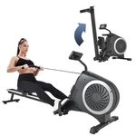 BOMINFIT Air+Magnetic Rowing Machine for Home Use Indoor Foldable Rowing Machine with 8-Step Adjustable Fan Resistance E