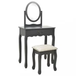 Toaletní stolek s taburetem Dekorhome Šedá,Toaletní stolek s taburetem Dekorhome Šedá