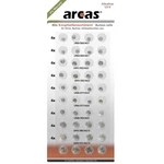 Arcas sada knoflíkových batérií 8x AG1, AG3, AG4, AG13 a 4x AG5, AG12 každý