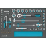 Hazet  súprava nástrčných kľúčov metrický 1/4" (6,3 mm), 1/2" (12.5 mm) 56-dielna 163-57/56