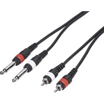 Paccs  audio káblový adaptér [2x jack zástrčka 6,35 mm - 2x cinch zástrčka] 5.00 m čierna