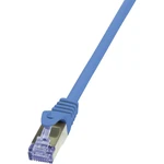 LogiLink CQ3026S RJ45 sieťové káble, prepojovacie káble CAT 6A S/FTP 0.50 m modrá samozhášavý, s ochranou 1 ks