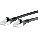 Metz Connect 1308452000-E RJ45 sieťové káble, prepojovacie káble CAT 6A S/FTP 2.00 m čierna s ochranou 1 ks