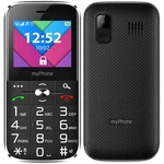 Mobilný telefón myPhone Halo C Senior s nabíjecím stojánkem (TELMYSHALOCBK) čierny tlačidlový telefón • 2,2" uhlopriečka • TFT LCD displej • 220×176 p