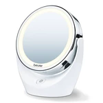Zrkadlo kozmetické Beurer BS49 kovové kozmetické zrkadlo • chrómový povrch • LED osvetlenie • klasické/päťnásobné zväčšenie • priemer: 11 cm • batério