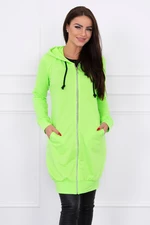 Dress with hood and hood green neon color