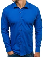 Královsky modrá pánská elegantní košile s dlouhým rukávem Bolf TS100