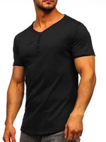 Tricou negru cu decolteu bărbati Bolf 4049