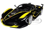 Ferrari FXX-K 44 Black with Yellow Stripes "Signature Series" 1/18 Diecast Model Car by Bburago