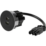 Vestavná zásuvka Kopp 939707012 s USB, IP20, černá