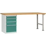 Dílenském COMBI model 5 s masivní deskou, Šxhxv = 1500 x 700 x 840 mm Manuflex WC5109.0001 WC5109.0001