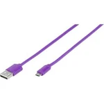 Kabel Vivanco PBVVMUSBPURPLE 35819, 1.00 m, fialová