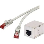 Síťový prodlužovací kabel RJ45 Renkforce RF-3829264, CAT 6A, S/FTP, 1.00 m, šedá