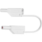 Měřicí kabel banánek 4 mm ⇔ banánek 4 mm MultiContact SLK425-E, 0,5 m, bílá