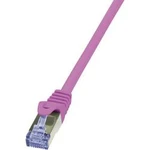 Patch kabel LogiLink CAT6A S/FTP, růžová, 5 m