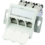 Síťová zásuvka pod omítku panel CAT 6A 3 porty Telegärtner bílá