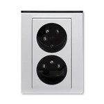 ABB Levit dvojzásuvka titanová/kouřová černá 5513H-C02357 70
