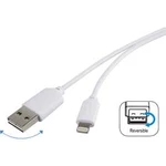 Datový/nabíjecí kabel pro Apple 1x Lightning ⇔ 1x USB 2.0, Renkforce, bílá, 1 m
