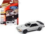 1986 Ford Mustang SVO Silver Metallic with Black Stripes "Classic Gold Collection" Series Limited Edition to 12768 pieces Worldwide 1/64 Diecast Mode