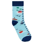 Wojas Veselé Vodácké Vysoké Bavlněné Ponožky V Modré Barvě