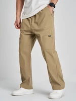 Mens Solid Color Seam Detail Multi Pocket Loose Straight Pants