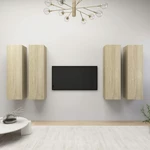 TV Cabinets 4 pcs Sonoma Oak 12"x11.8"x43.3" Chipboard