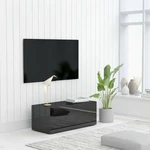 TV Cabinet High Gloss Black 31.5"x13.4"x11.8" Chipboard