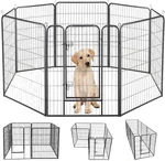 Toocapro Dog Pen 8 Panels 40" Height RV Dog Fence Outdoor Playpens Exercise Pen for Dogs Metal Protect Design Poles Fold