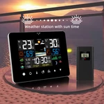2022 Newest FanJu Weather Station Touch Screen Wireless Indoor Outdoor Thermometer Table Clock with Sunrise and Sunset T