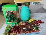 Pickwoo D12 Dinosaur Toys Dinosaur Figures Activity World Play Mat Carpet with Portable Dinosaur Egg for Kids
