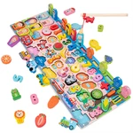 Kids Wooden Toys Preschool Board Math Fishing Count Numbers Matching Digital Shape Children Gift