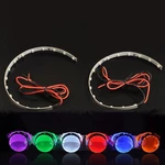 LED Headlights Lens Light Strips Devil Eyes Modified Car Motorcycle Accessories 360 Degree