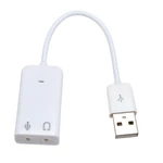 USB 2.0 External Sound Card 20cm 7.1 Channel Sound Card w/3.5mm Headphone and Microphone Jack Interface Stereo Mic Audio