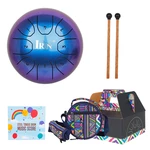 IRIN Steel Tongue Drum 5.5 Inch 8 Tune Steel Hand Pan Drum With Drumsticks Carrying Bag Percussion Instrument