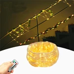 Battery Powered 8 Modes Waterproof 10M Warm White 100LED Tube String Light With Infrared Remote Control
