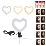 Bakeey 6 Inch Heart-Shaped LED Ring Light Dimmable Cold Warm Makeup Photography Video Live Stream Lamp Tricolor Fill Lig
