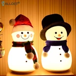 Cute Cartoon Snowman Music Night Light Bedroom Decor Bedside Lamp Christmas Gift Night Lamp for Children Bayby Kid