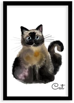 Plakát v rámu, Kočka - černý rámeček, 30x40 cm