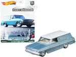 1964 Chevrolet Nova Panel Light Blue Metallic with White Top "Fast Wagons" Series Diecast Model Car by Hot Wheels