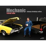 Mechanic Johnny Drinking Coffee Figurine / Figure For 118 Models by American Diorama