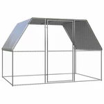 [EU Direct] 150778 vidaXL Chicken Cage 3x2x2 m Galvanised Steel Pet Supplies Rabbit House Pet Home Puppy Bedpen Fence Pl