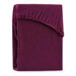 Tmavovínová elastická plachta na dvojlôžko AmeliaHome Ruby Dark Siesta, 220-240 x 220 cm