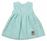 Baby Nellys Lehké Handmade šatičky Madeira, mátové, vel. 62 (2-3m)