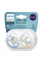 PHILIPS AVENT Šidítko Ultra air Zvířátko 0-6m chlapec 2 ks