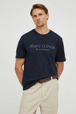 Bavlnené tričko Marc O'Polo tmavomodrá farba, s potlačou, B21201251052